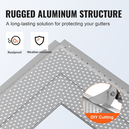 5in-52 VEVOR 52ft Aluminum Gutter Guards - Effective Leaf Protection