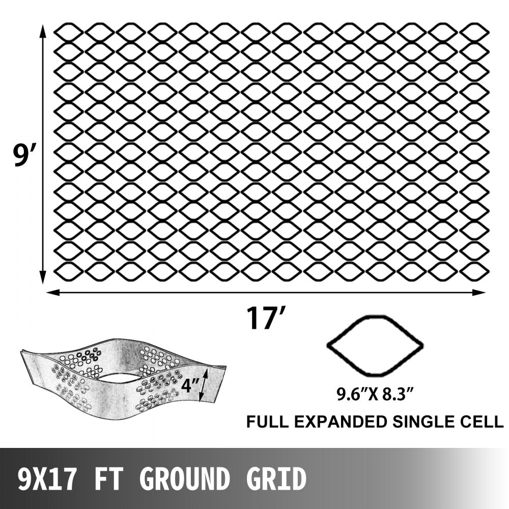010760875047 - 9x17 ft HDPE Gravel Grid for Stabilization & Erosion Control
