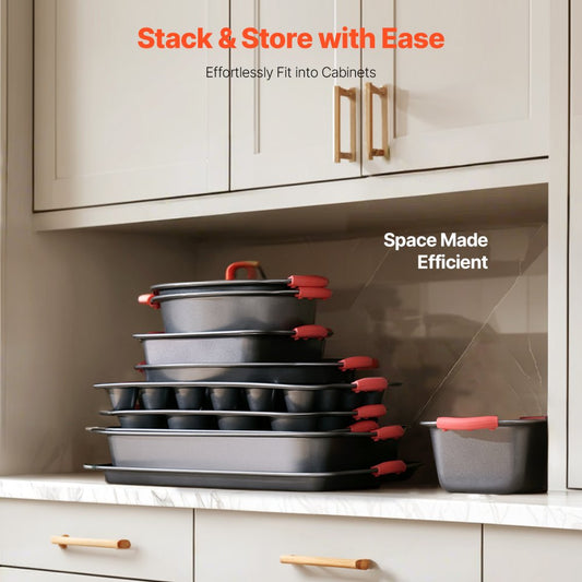 QT026 - 10-Piece Non-Stick Carbon Steel Bakeware Set for Every Baker