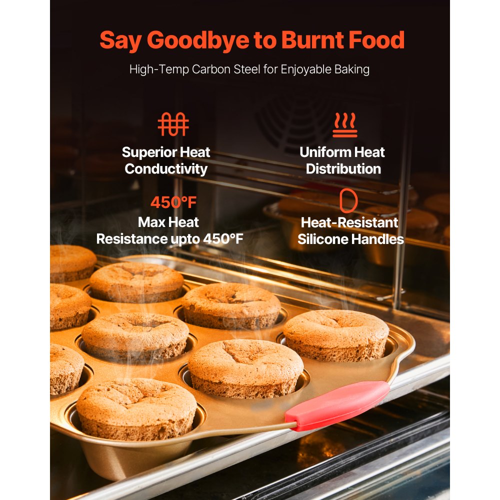 QT026 - 10-Piece Carbon Steel Baking Set, Non-Stick, 450℉ Heat Resistant