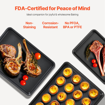 Q8112 - 3-Piece Carbon Steel Bakeware Set for Perfect Baking