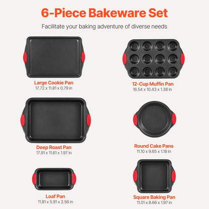 QT025-6 - 6-Piece Non-Stick Carbon Steel Bakeware Set for All Baking Needs