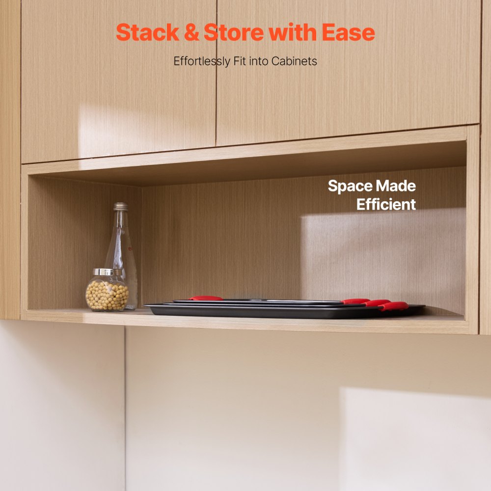 Q4221 - 3-Piece Non-Stick Carbon Steel Baking Pan Set for All Uses