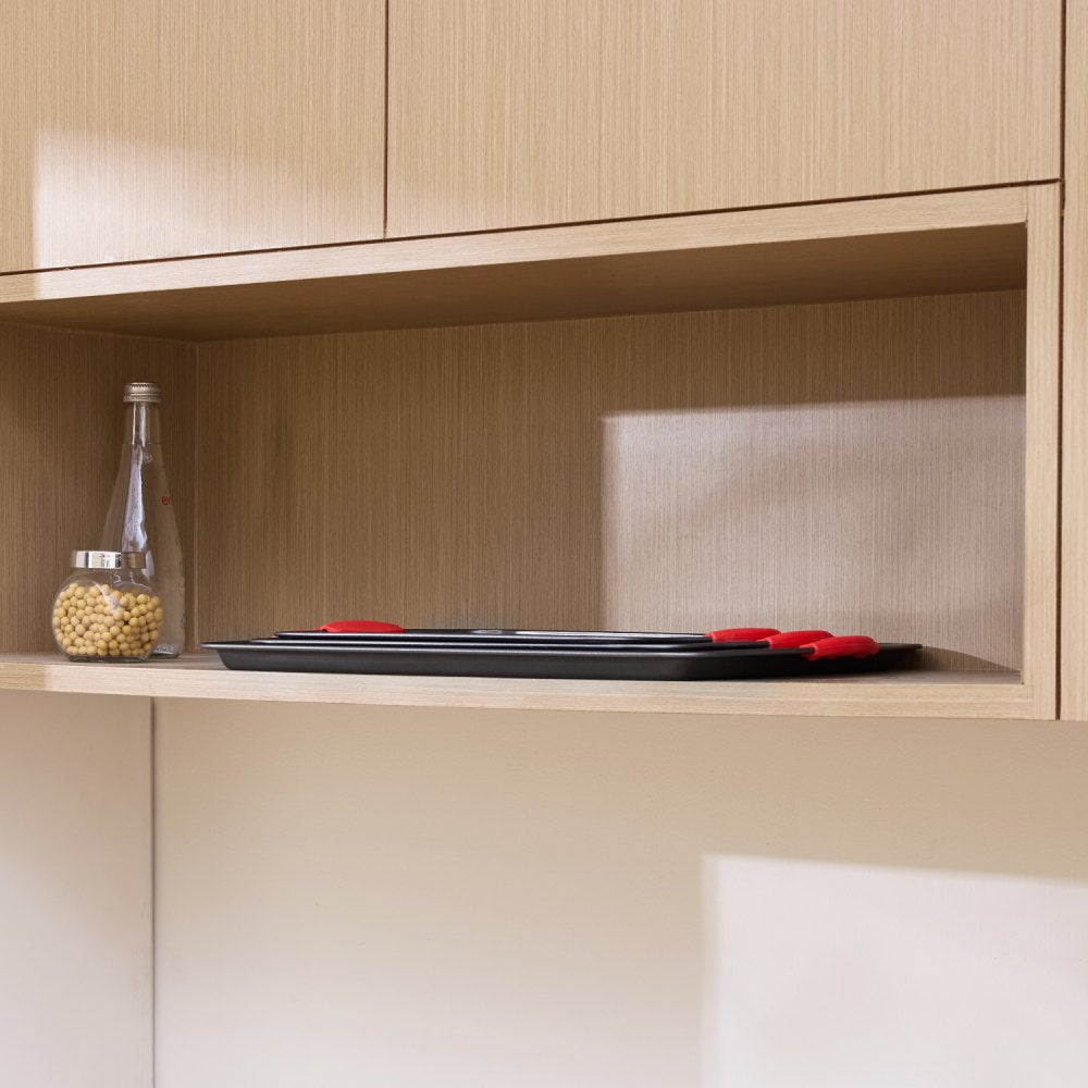 Q4221 - 3-Piece Non-Stick Carbon Steel Baking Pan Set for All Uses