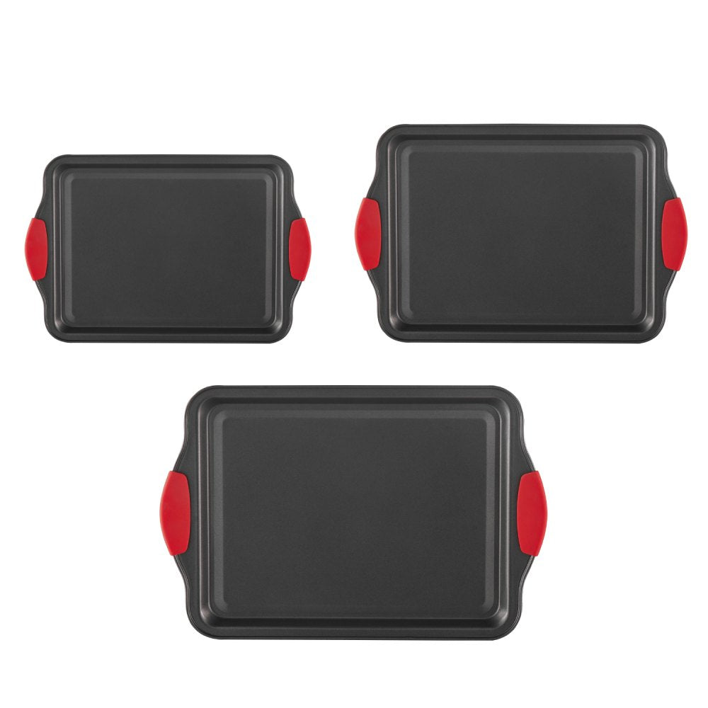 Q4221 - 3-Piece Non-Stick Carbon Steel Baking Pan Set for All Uses