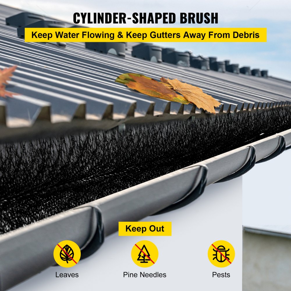 VV-TGMS-5IN X 60FT - Polypropylene Gutter Guard Brush, 60ft Multi-Purpose Tool