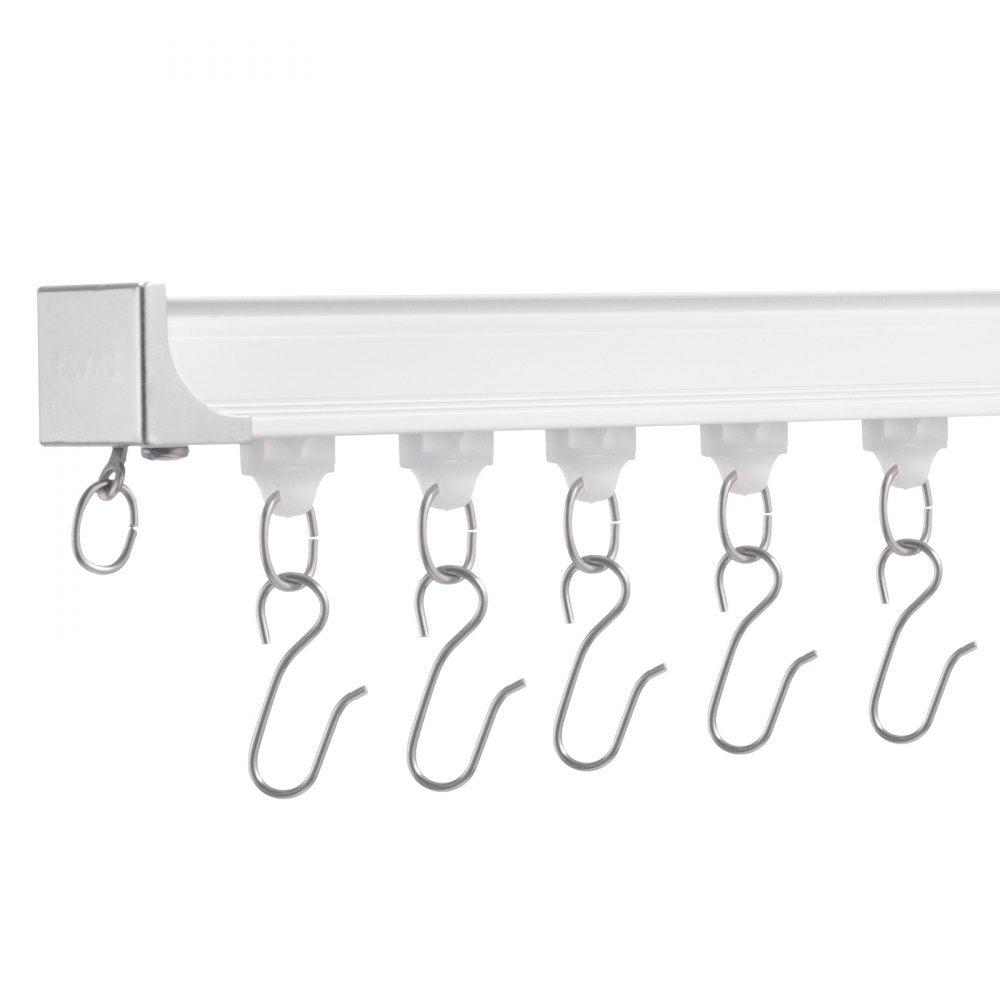 SZ-101A - 17.7 FT Ceiling Curtain Track Set with Hooks for Room Dividers