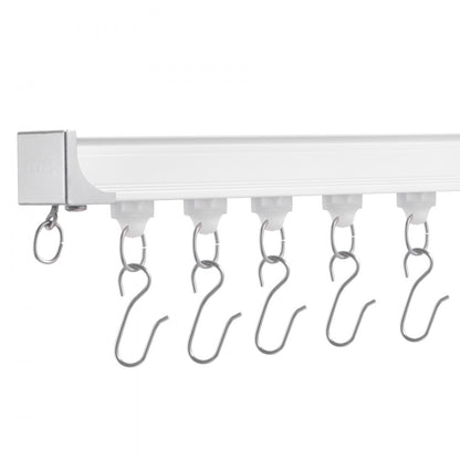 SZ-101A - 17.7 FT Ceiling Curtain Track Set with Hooks for Room Dividers