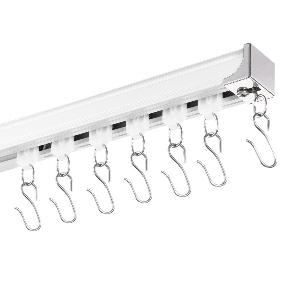 SZ-101A - 17.7 FT Ceiling Curtain Track Set with Hooks for Room Dividers