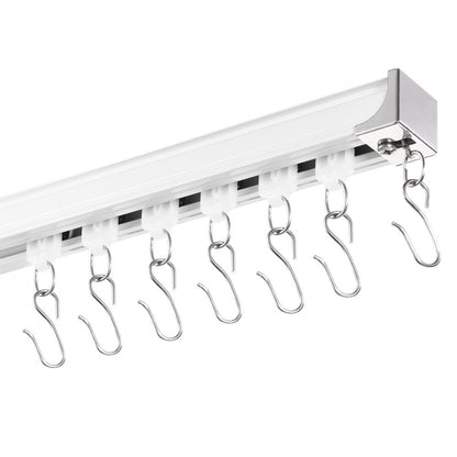 SZ-101A - 17.7 FT Ceiling Curtain Track Set with Hooks for Room Dividers