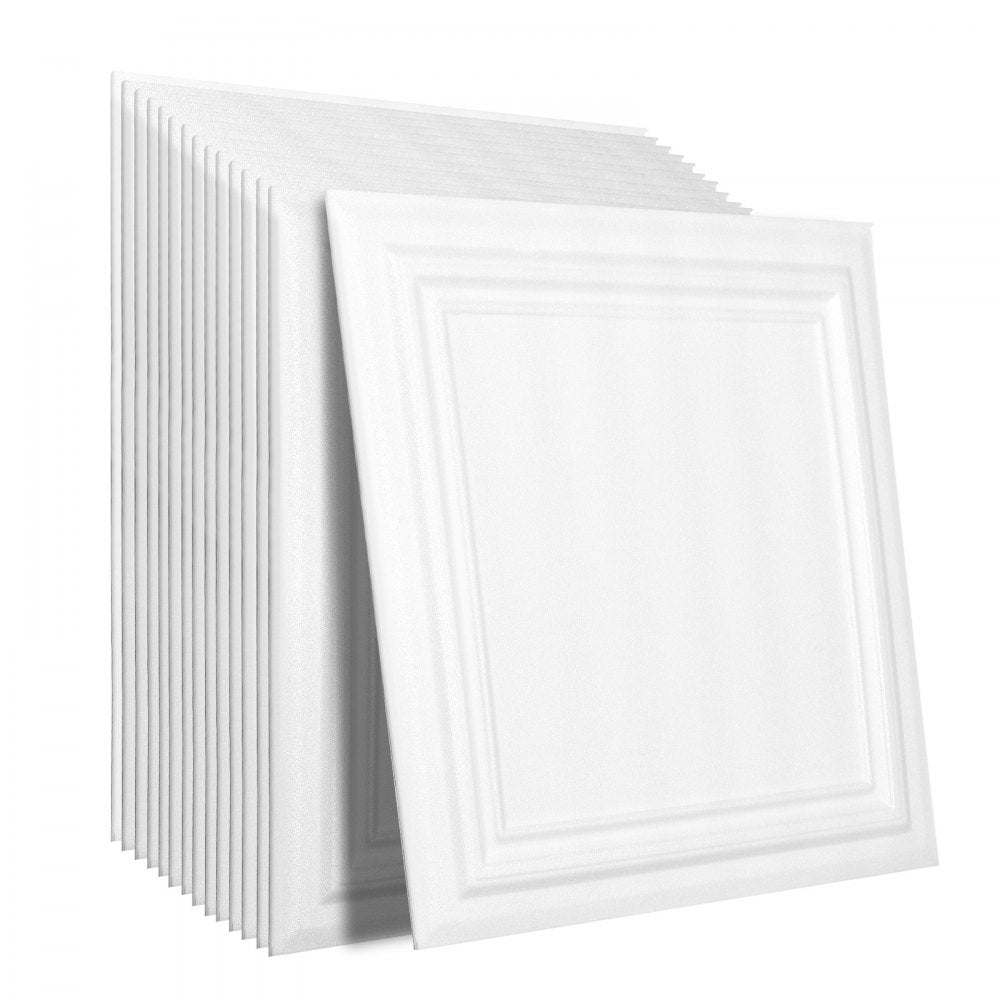 JQ-01 - Waterproof 20x20in Ceiling Tiles, Easy DIY Installation, Paintable Finish