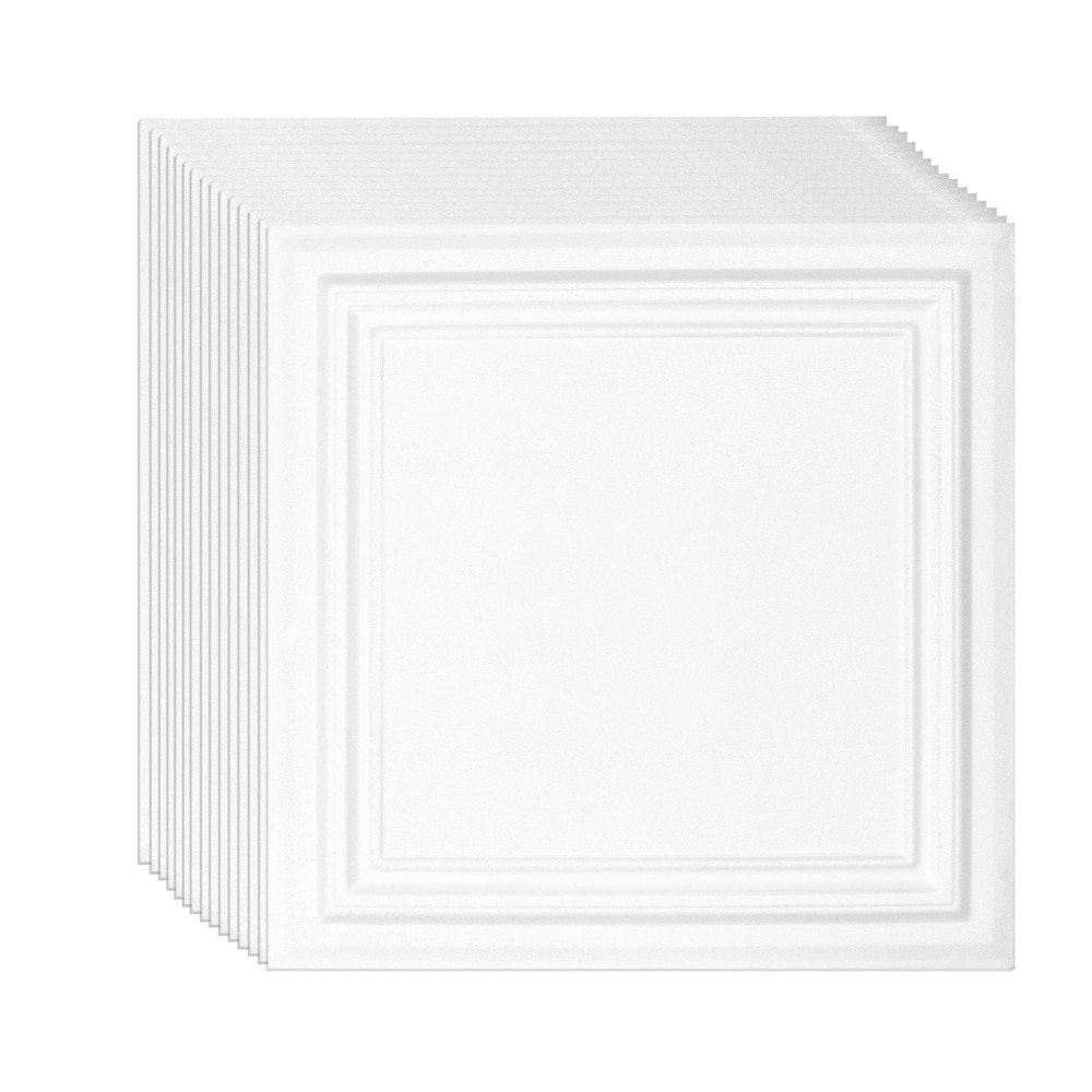 JQ-01 - Waterproof 20x20in Ceiling Tiles, Easy DIY Installation, Paintable Finish