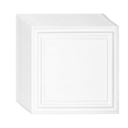 JQ-01 - Waterproof 20x20in Ceiling Tiles, Easy DIY Installation, Paintable Finish