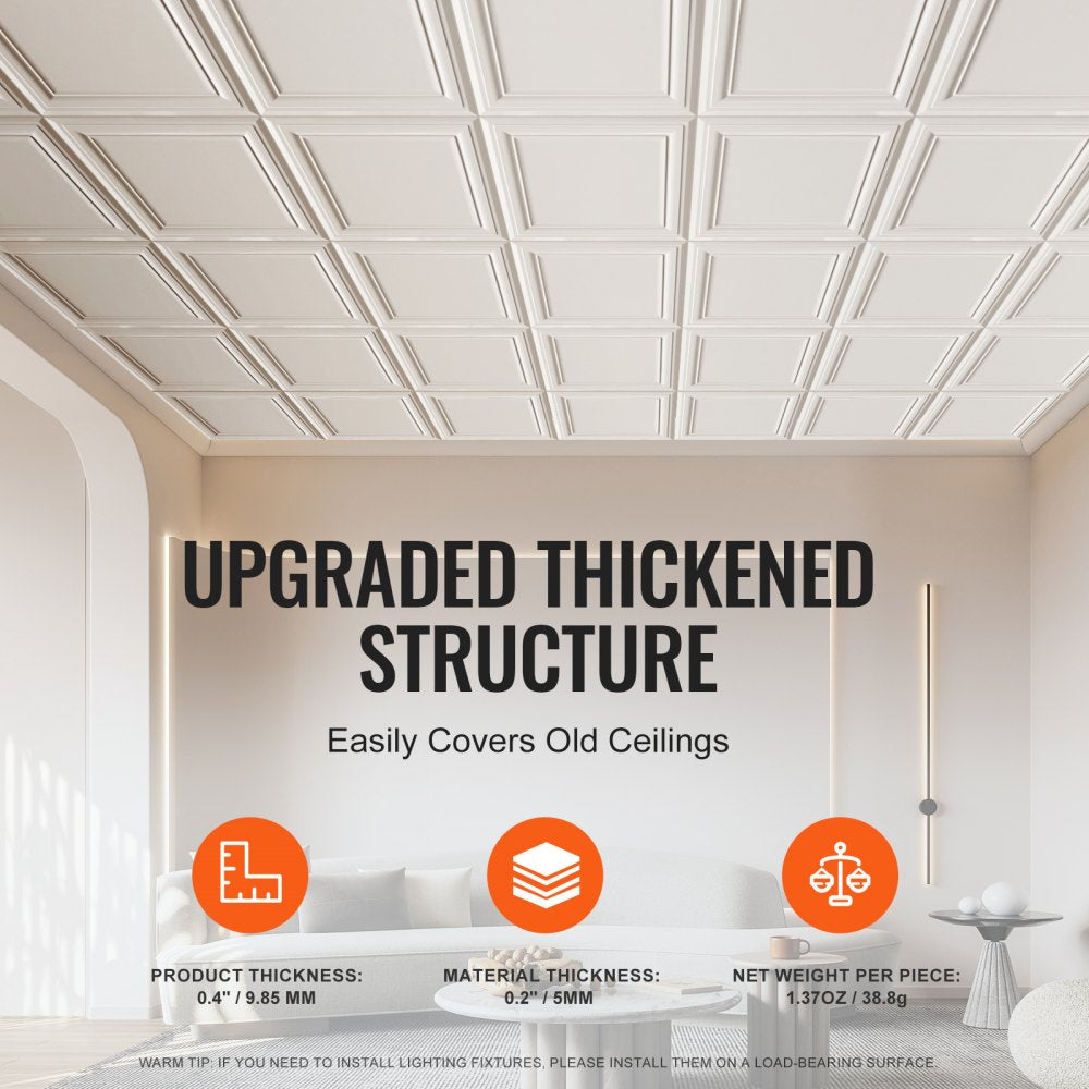 JQ-02 - Waterproof 20x20" Ceiling Tiles, Easy Install, Customizable Design