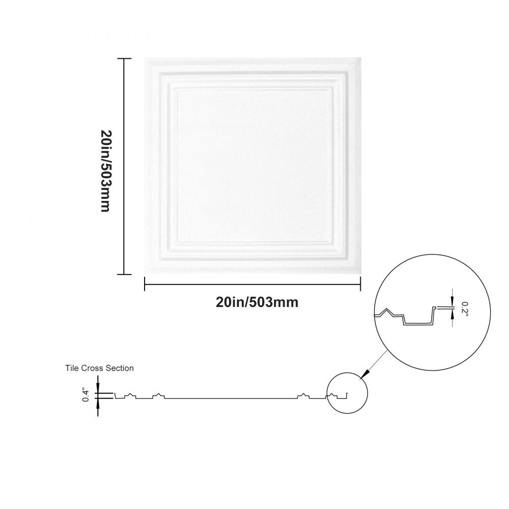 JQ-02 - Waterproof 20x20" Ceiling Tiles, Easy Install, Customizable Design