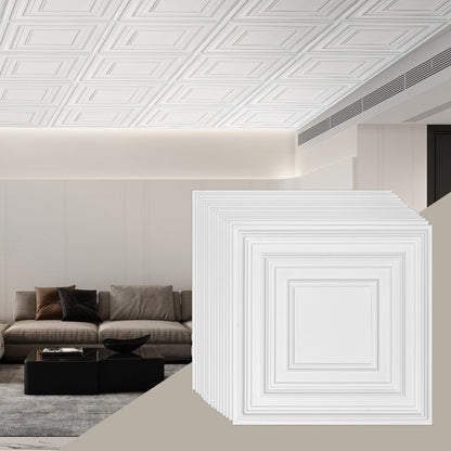 DH-01 - Waterproof 24x24 PVC Ceiling Tiles, Easy Install & Paintable Design