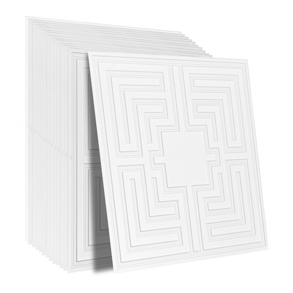 DH-03 - Waterproof White Ceiling Tiles, 24 x 24 in, Easy Install & Customizable