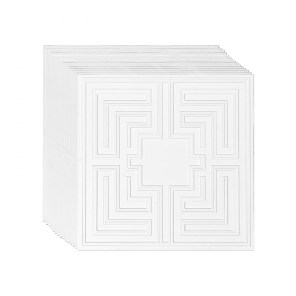 DH-03 - Waterproof White Ceiling Tiles, 24 x 24 in, Easy Install & Customizable