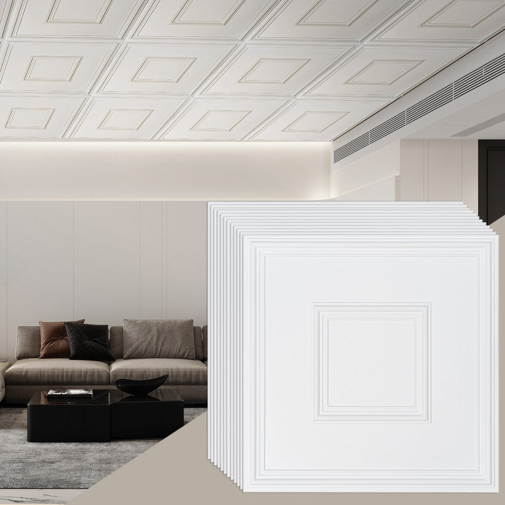 DH-02 - Waterproof 24x24" PVC Ceiling Tiles, Paintable & Easy Install