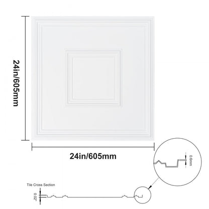 DH-02 - Waterproof 24x24" PVC Ceiling Tiles, Paintable & Easy Install