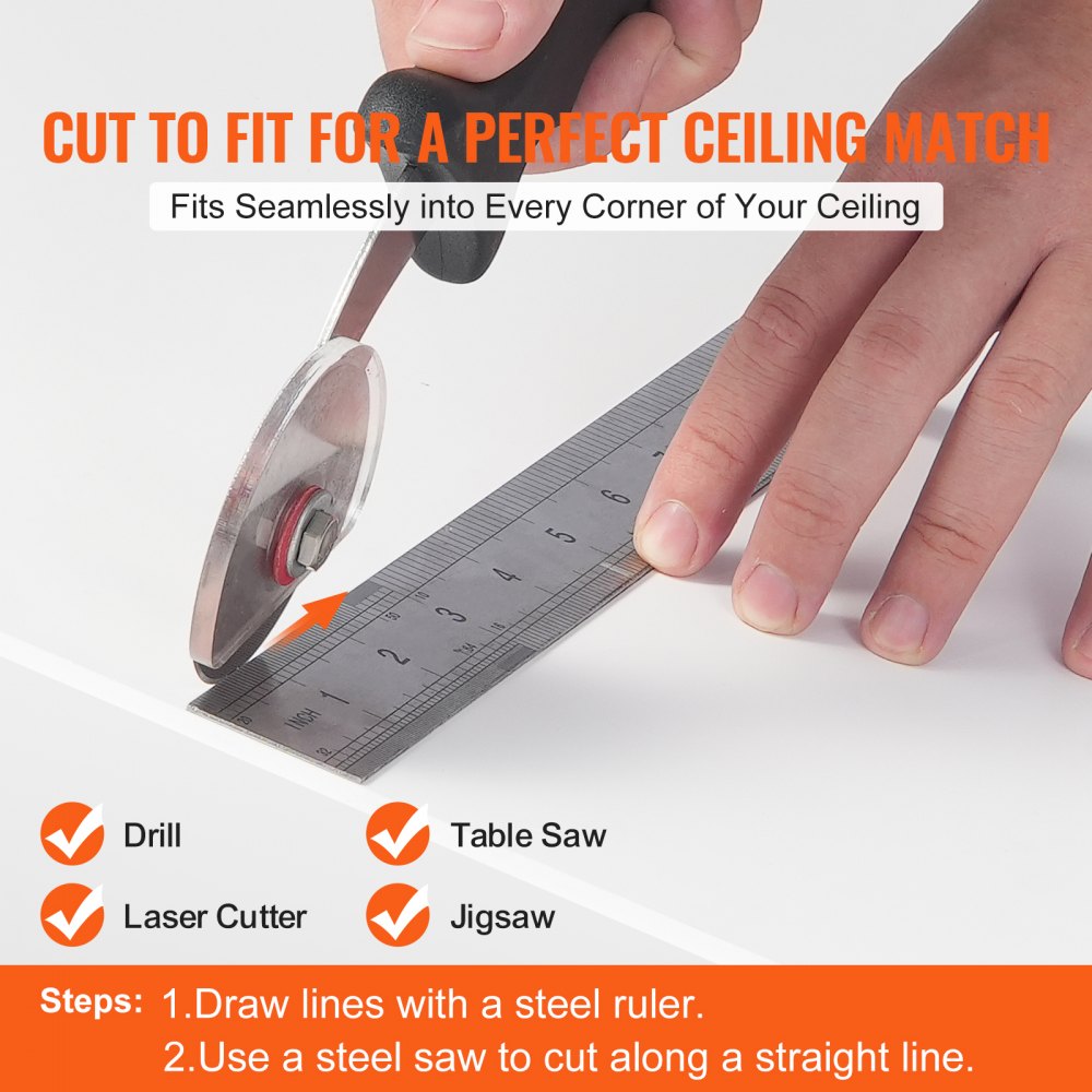 YG-01 - 12-Pack Waterproof 24"x24" Paintable PVC Ceiling Tiles