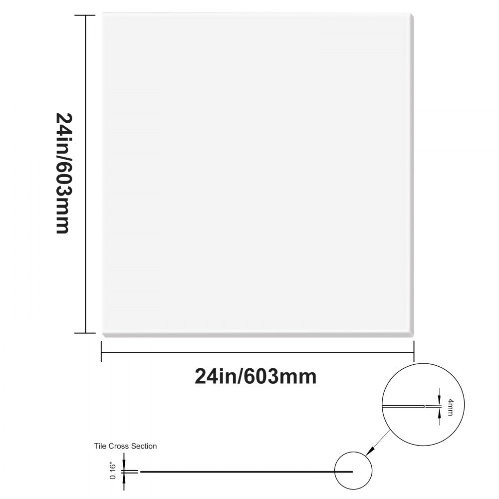 YG-01 - 12-Pack Waterproof 24"x24" Paintable PVC Ceiling Tiles
