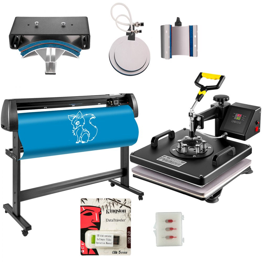 53 Inch - 6 in 1 Heat Press & Vinyl Cutter Set for Custom Designs