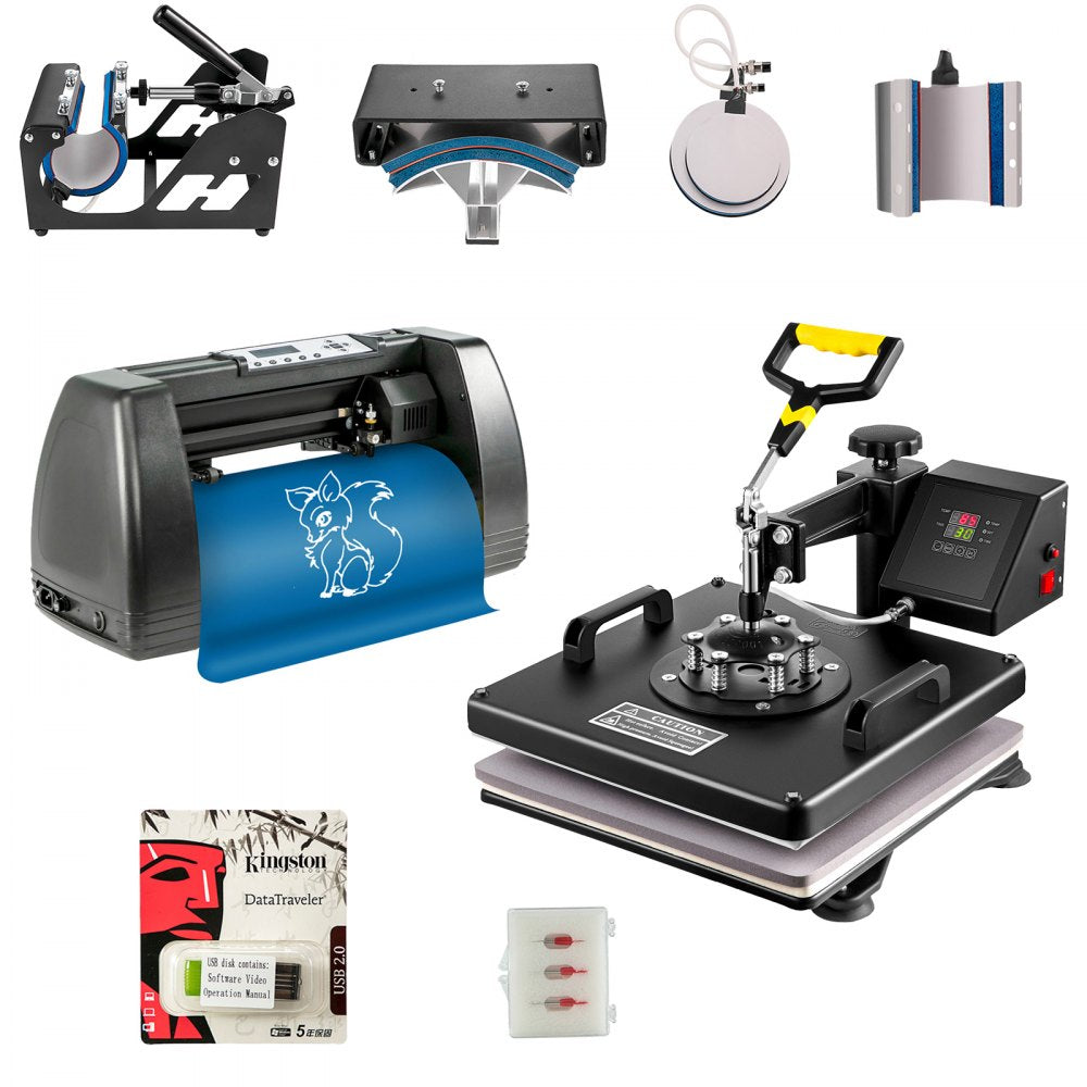 14 Inch - Vinyl Cutter & Heat Press for Custom Graphics Transfers