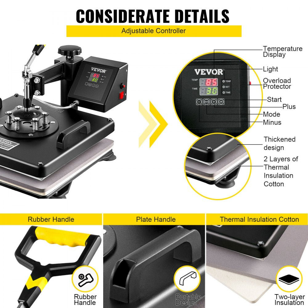 14 Inch - Vinyl Cutter & Heat Press for Custom Graphics Transfers