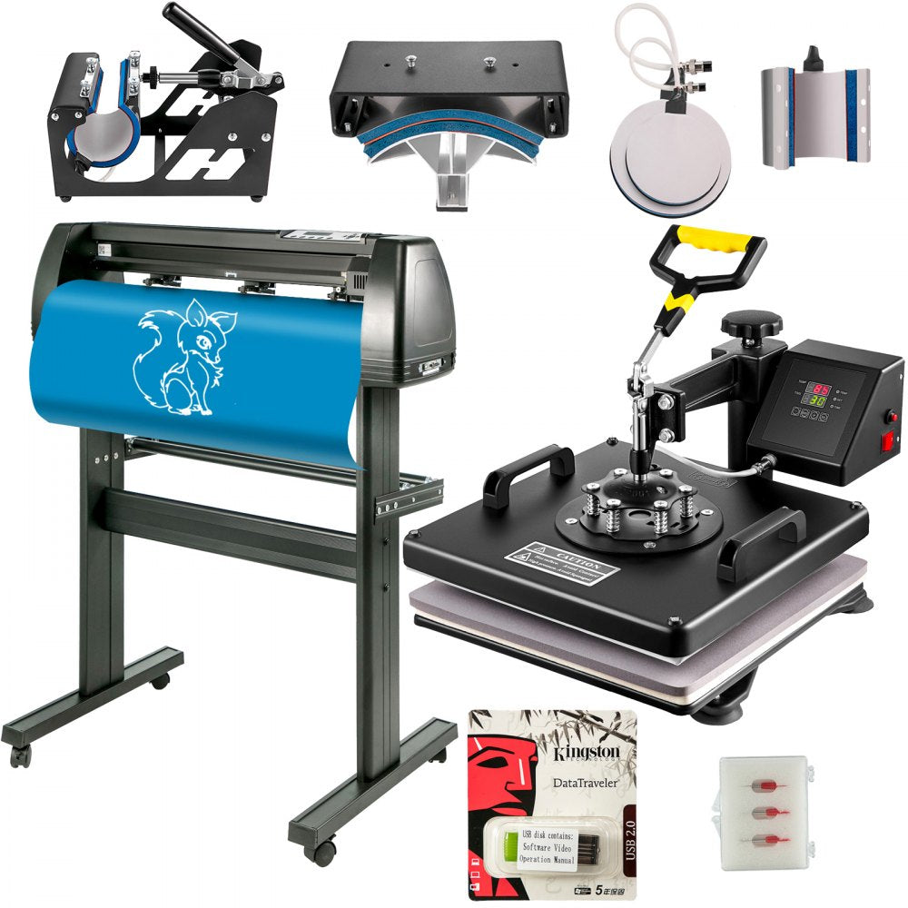 28 Inch - 15"x15" 6-in-1 Heat Press & Vinyl Cutter Combo
