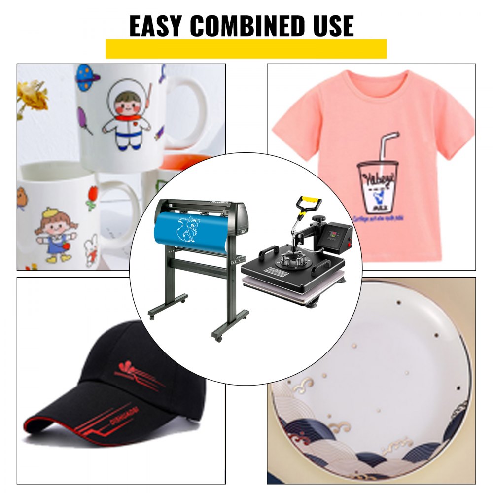 28 Inch - 15"x15" 6-in-1 Heat Press & Vinyl Cutter Combo