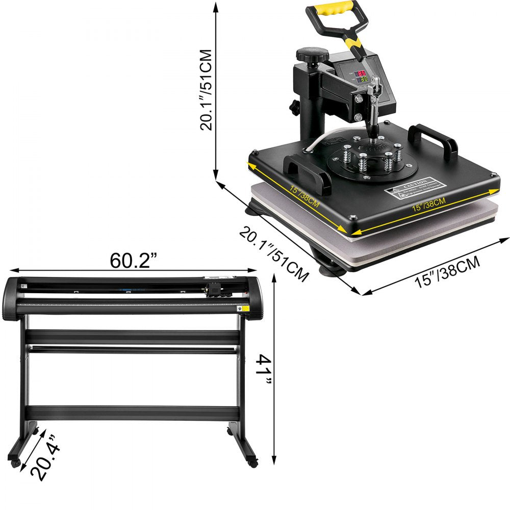 010253595920 - 15" x 15" 8-in-1 Heat Press & Vinyl Cutter Kit