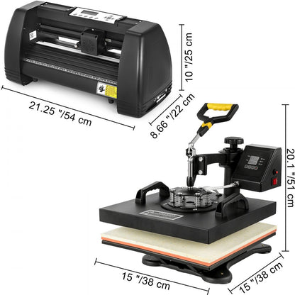 SKU: 15" x 15" Heat Press & 14" Vinyl Cutter - Vinyl Cutter & Heat Press Kit