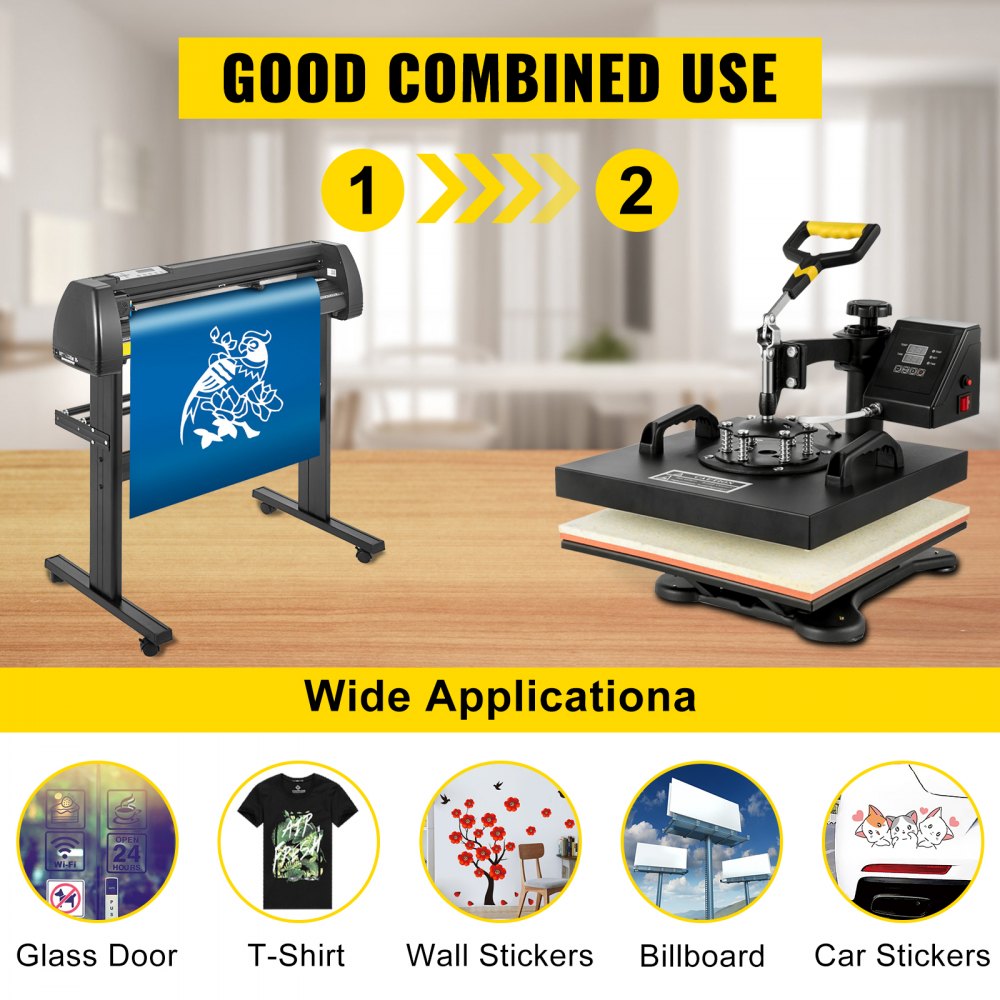SKU: 15" x 15" Heat Press & 28" Vinyl Cutter - 28" Vinyl Cutter & 15" Heat Press Set
