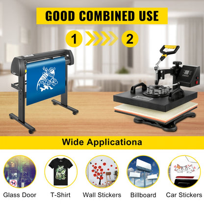 SKU: 15" x 15" Heat Press & 28" Vinyl Cutter - 28" Vinyl Cutter & 15" Heat Press Set