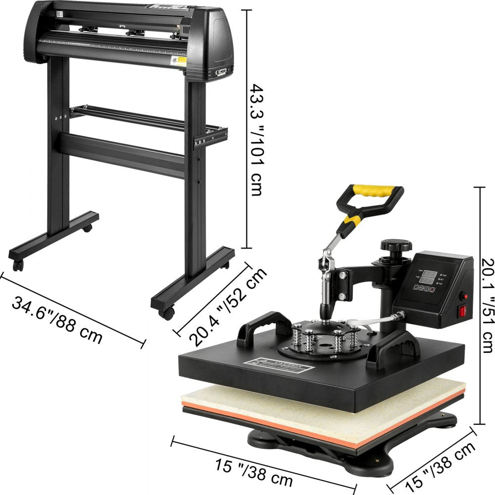 SKU: 15" x 15" Heat Press & 28" Vinyl Cutter - 28" Vinyl Cutter & 15" Heat Press Set