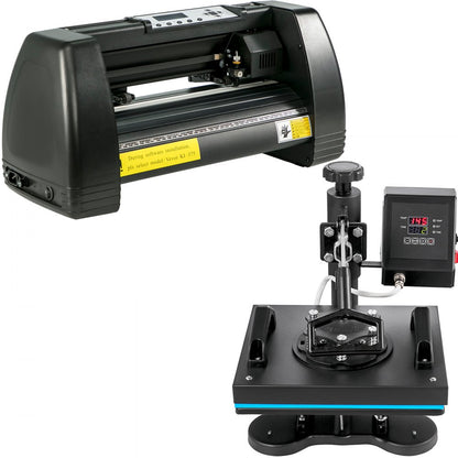 14 Inch - 12"x10" Heat Press & 14" Vinyl Cutter Bundle