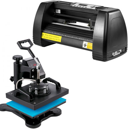14 Inch - 12"x10" Heat Press & 14" Vinyl Cutter Bundle