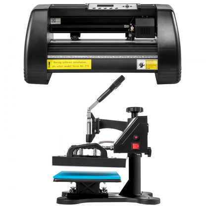 14 Inch - 12"x10" Heat Press & 14" Vinyl Cutter Bundle