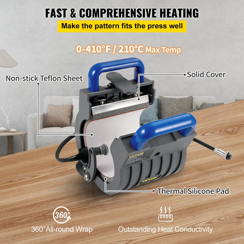 PM80KB - Versatile Mug Press Attachment for Custom Designs, 3.3in Diameter