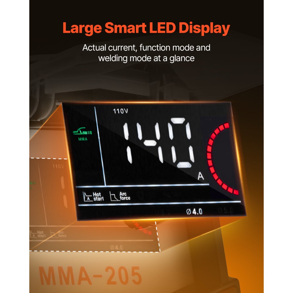 MMA-205 - 2-in-1 TIG/MMA Welder with LED Display, 15.2 lbs