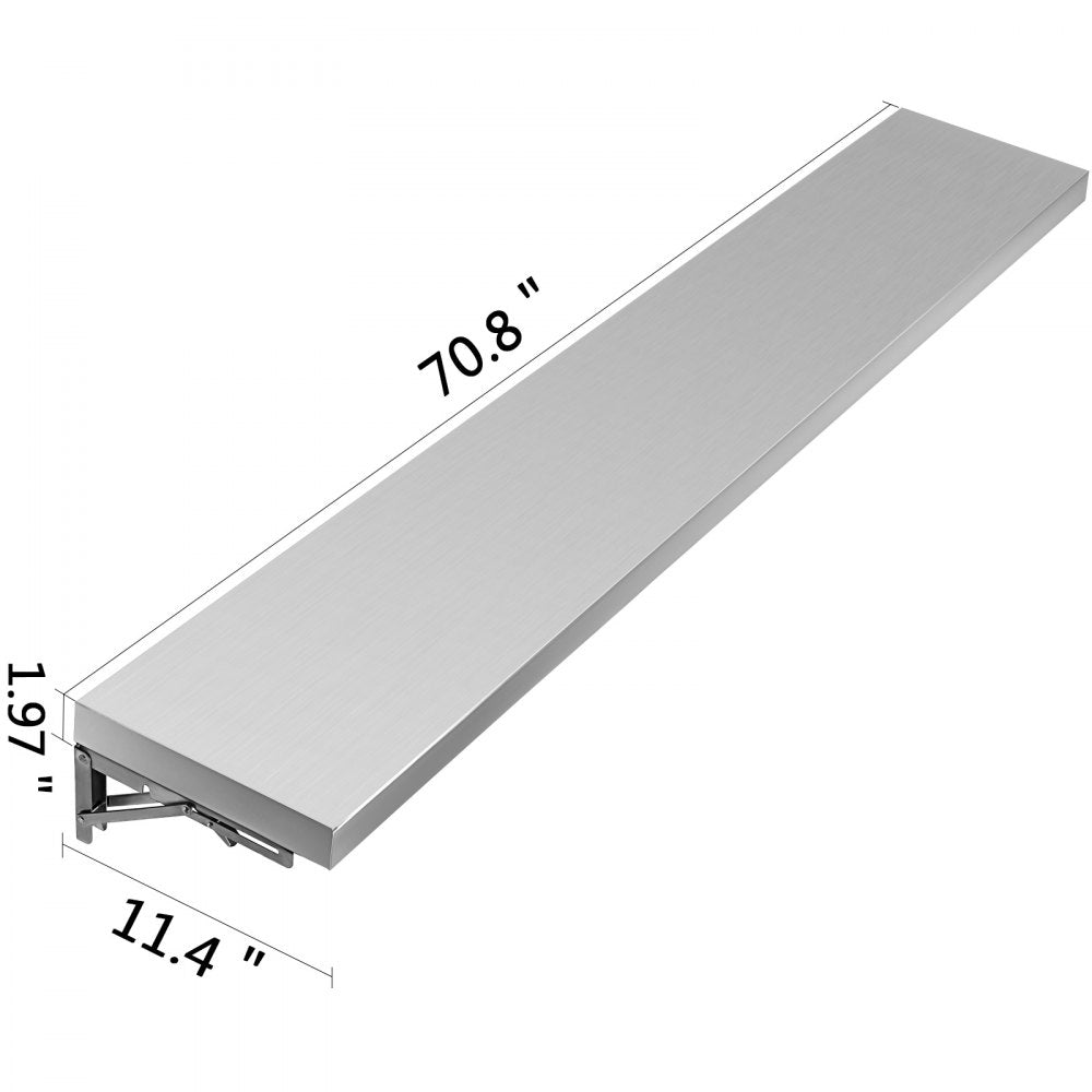 010205197790 - 70.8" Stainless Steel Concession Shelf for Food Trailers