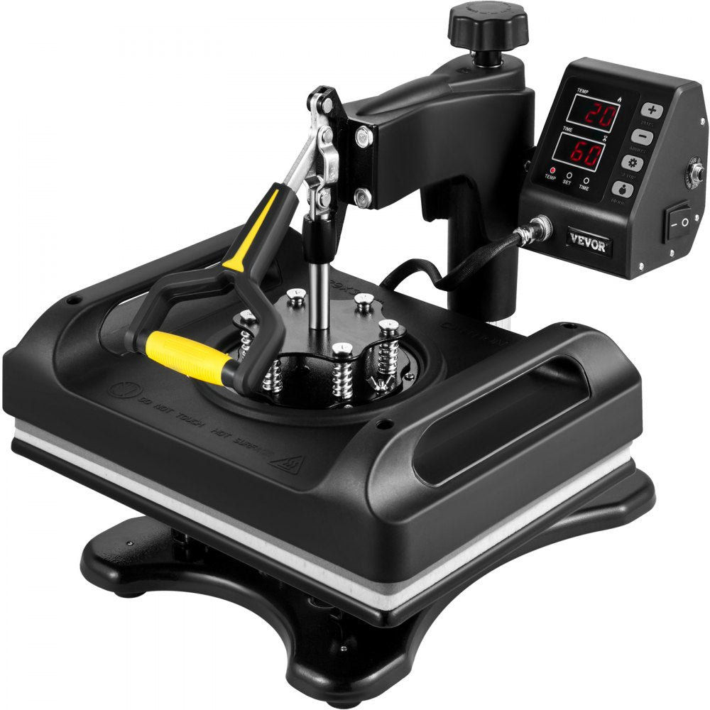 010470083696 - VEVOR 12x15 Heat Press with Dual-Layer Insulation & Accessories