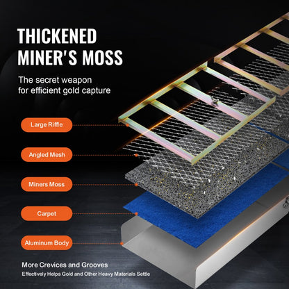 SL-50T - 50-Inch Portable Folding Sluice Box Gold Panning Kit