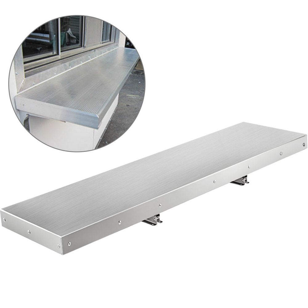 010819978477 - 48" x 12" Stainless Steel Folding Shelf for Concession Stands