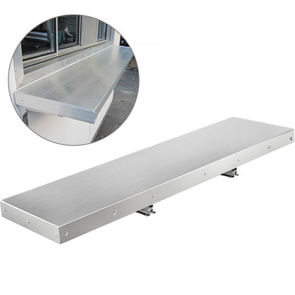 010819978477 - 48" x 12" Stainless Steel Folding Shelf for Concession Stands