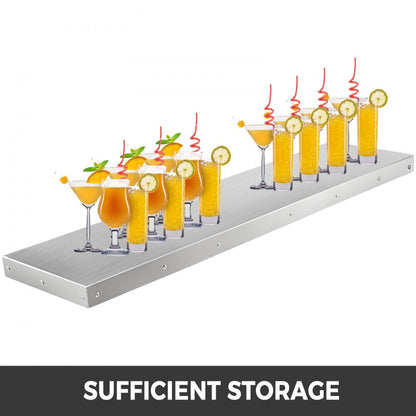 010819978477 - 48" x 12" Stainless Steel Folding Shelf for Concession Stands