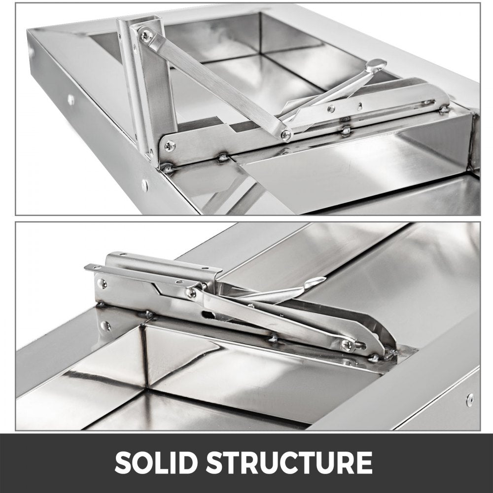 010819978477 - 48" x 12" Stainless Steel Folding Shelf for Concession Stands