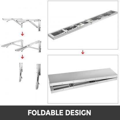 010523281494 - 96" Stainless Steel Folding Shelf for Concession Stands