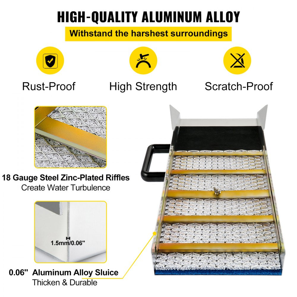VV-JH-TJC24 - Durable 24" Aluminum Alloy Sluice Box for Gold Prospecting